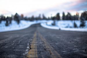 asphalt road with cracks