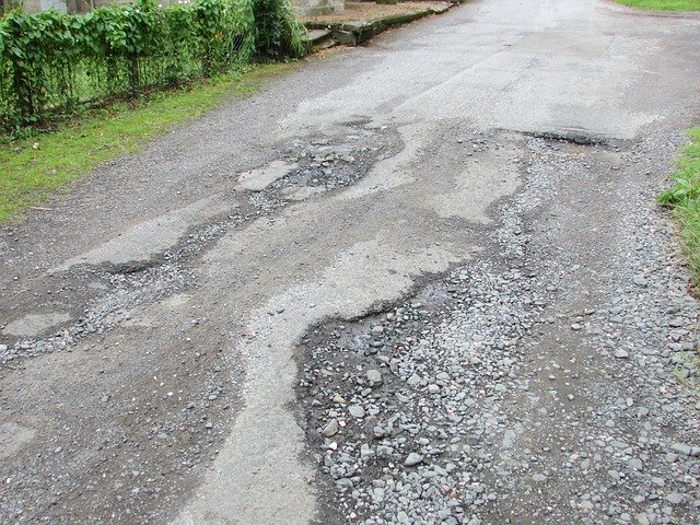potholes in the roads